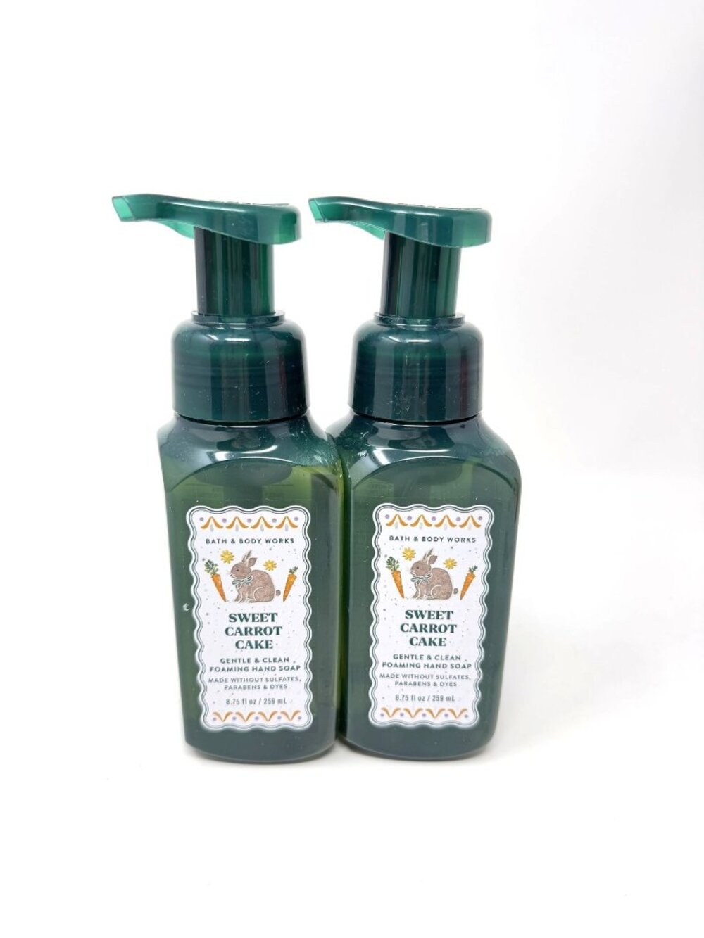 Bath & Body Works 2 Sweet Carrot Cake Foaming Hand Soap 8.75 Fl Oz Gentle